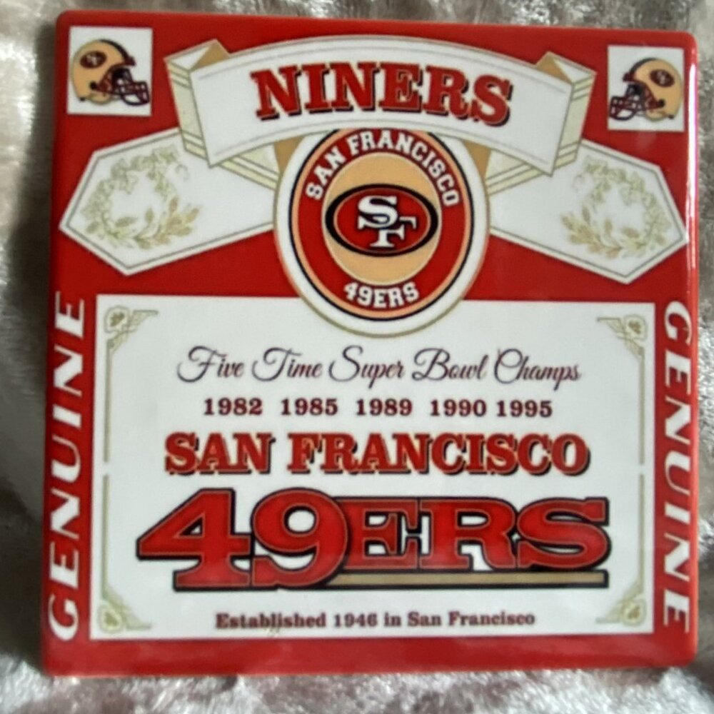 NFL San Francisco 49ERS - Bud Label Style ceramic coaster